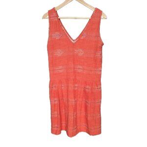 Coral Ace & Jig Fiesta Flare Mini V-Neck Dress with Metallic Stripes